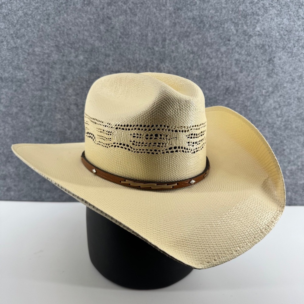 Justin Cowboy Hat Mens 7 Cream 20X Straw Ventilated Cattleman Crease